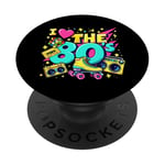 Chemise « I Love The 80s » pour homme et femme, costume de fête vintage des années 80 PopSockets PopGrip Adhésif