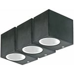 Lot de 3 spots extérieurs down spot lampes éclairage façade appliques terrasse alu noir