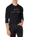 Armani Exchange A|x Shirt à Manches Longues et col Rond, Bleu Marine, XXL Homme