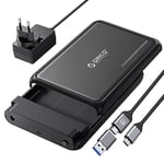 ORICO USB C Boîtier Disque Dur 3,5 Pouces Externe USB 3.0 vers SATA Disque Dur 3,5 2,5 Pouces HDD SSD Supporte UASP 5Gbps jusqu'à 20 to, Alimentation 12V / 2A Inclus (DDL35C3)