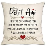 Cadeau pour petit ami J'espère qu'à chaque fois que tu serres ce coussin dans tes bras, il te rappelle à quel point je t'aime Housse de coussin Anniversaire Saint-Valentin Cadeau de Noël(petit ami)