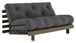 Karup Design Roots 160 Sovesofa, Brunlakkert furu, Dark Grey