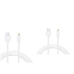 Lot de 2 Câbles USB vers Lightning pour iPhone 13/12/11/X/XS/XR/8 - blanc, 1,20 m - Neuf