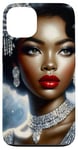 iPhone 13 Glamorous Black Woman In Silver Art With Vintage Style Case