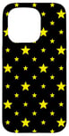 iPhone 15 Pro Yellow Black Stars Nighttime Starry Pop Art Night Pattern Case