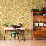 A.S. Création Retro 70's Daisy Floral Wallpaper Yellow/Green/Brown/Orange/Cream Retro Chic 395355 8.50m x 0.53m Paste The Wall