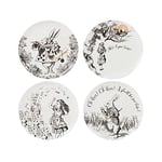 V&A Alice In Wonderland Side Plates, Pour Le Dîner, Le Thé De L'Après-Midi Ou Le Petit Déjeuner, Fine China, 20,5 cm (8"), Set Of 4