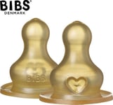 Haklappar Bibs Anti-Kolik Hevea Gummi Slow Flow Napp För Spädbarn 2-Pack