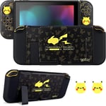 Coque De Protection Compatible Avec Switch, Coque En Tpu Avec 2 Jolies Poignées De Pouce, Accessoires Anti-Rayures Et Absorption Des Chocs Pour Switch 2017, Noir