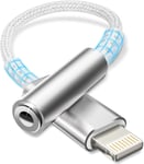 Adaptateur Lightning Jack 3, 5 Mm Adaptateur iPhone Jack [Certifié Mfi] Adaptateur Jack Lightning Adaptateur Ecouteur iPhone Compatible Avec iPhone 14/13/12/11/X/8/Pad/I-Os, Bla[CAS310319]