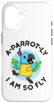 Coque pour iPhone 16 Jeu de mots amusant pour perroquet I Am So Fly