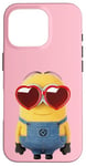 Coque pour iPhone 16 Pro Minions Cute Bob In Love Heart Shaped Glasses Portrait