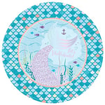 Amscan 9914382-66 - Mermaid Tales Kids Birthday Party Paper Round Plates - 8 Pack