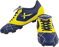 Vector X Armour Football Shoes | Color: Blue/Yellow | Size: 4UK/ 5US / 37EU | Material: Faux Leather | Closure: Lace-Up | 14 Plastic studs | Polyvinyl Chloride Sole | Dynamic High-Top Fit