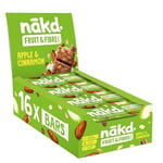 Nakd Apple & Cinnamon Fruit & Fibre Bar - Vegan - Gluten Free - Healthy Snack, 44g (Pack of 16 bars)