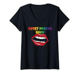 Womens Rocky Horror Show Open Mouth Pride Logo V-Neck T-Shirt