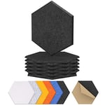 TONOR Lot de 12 Panneau Acoustique Mural Autocollante, 30 x 26 x 1cm Panneau Acoustique à Haute Densité, Mousse Acoustique Hexagonal Isolant Phonique pour Studio, Bureau, Chambre, Salon, Noir