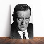 Big Box Art Canvas Print Wall Art John Wayne Head Shot | Mounted and Stretched Box Frame Picture | Home Decor for Kitchen, Living, Dining Room, Bedroom, Hallway, Multi-Colour, 24x16 Inch