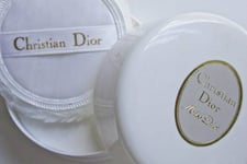 100%AUTHENTIC BEYOND RARE HUGE MISS DIOR VINTAGE PERFUMED DUSTING POWDER & PUFF