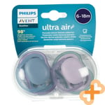 Philips AVENT Silicone Tétine 6-18 Mois Ultra Air SCF085/34 2 Pièces