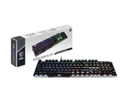 MSI Vigor GK50 Elite Box White Clavier Gaming Mécanique AZERTY FR, Switches Clicky, Ergonomiques, Finition Métal Brossé, Base Antidérapante, RGB par Touche Mystic Light, USB 2.0 -Pleine Taille