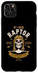 Coque pour iPhone 11 Pro Max F 22 Raptor avion avion crâne style vintage