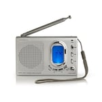 Nedis Bærbar radio med vækkeur, AM/FM/SW, 1,5W