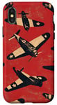 Coque pour iPhone X/XS Coque de téléphone rétro à rayures rouges vintage WWII P40 Tiger Warbird