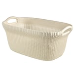 Panier à linge avec 2 poignées, 40 litres couleur crème pratique ergonomique