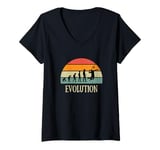 Womens Evolution volleyball gift volleyball humour volleyball man V-Neck T-Shirt