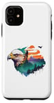 Coque pour iPhone 11 Majestic Pygargue à tête blanche Scenic Mountain Sunset