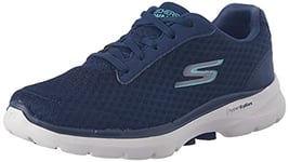 Skechers Femme GO Walk 6 Iconic Vision Sneakers,Sports Shoes, Navy, 37 EU