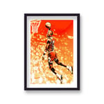 Gallery Print & Art Michael Jordan Pop Art 2 - Black Wood - One Size