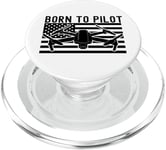 Born To Pilot Drone Quad Copter American Flag Funny PopSockets PopGrip for MagSafe