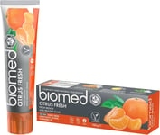 Biomed Citrus Fresh 97% Natural Toothpaste Orange Fresh Breath Healthy Gums 100G