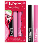 NYX Professional Makeup Ögonmakeup Eyeliner Holiday Limited EditionPresentset Vivid Matte flytande eyeliner svart 2 ml + Vivid Brights flytande eyeliner rosa 2 ml 2 ml ()