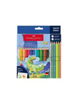 Faber Castell Colour Grip - colour pencil pack of 24 with dinosaur sticker