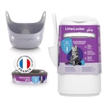 LitterLocker Fashion - 10400 - Poubelle à litière pour chat + Bac à litière Litter Box - Gris fourni avec Une Pelle à litière