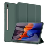 Fodral för Samsung Tab S7/S8 PLUS/S7 FE 12.4\" Magnetiskt Folio-fodral Pennfack Förvaring Automatisk Sömn/Vakna Dark Night Green"