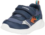 Geox Garçon Sprintye Boy C Basket, Dk Blue Orange, 25 EU