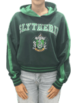 Fabric Flavours Harry Potter Slytherin Cropped Hoodie, Green Dark