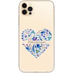 Coque Iphone 12 MINI coeur bleu avec votre prenom