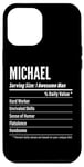 Coque pour iPhone 12 Pro Max Michael Gift, informations nutritionnelles Taille de portion, calories