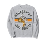 Madagascar Alex And Marty Best Buddies Striped Text Poster Sweatshirt