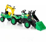 Goplus - Tracteur Enfants 3-6 Ans,avec 6 Roues,Remorque Amovible,Bulldozer Jouet d'Imitation,Charge 35KG,Vert