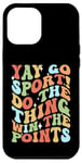 iPhone 12 Pro Max Non-Sports Fan Retro Groovy Yay Go Sports! Funny Sports Case