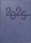 rido/idé Agenda de Poche modèle Technik III (2025), 1 Page = 1 Jour, A6, 384 Pages, Couverture en Simili Cuir Prestige, Bleu