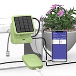 Raddy WS-2 Kit d'irrigation goutte à goutte WiFi, Système d'arrosage solaire automatique, télécommande APP, minuterie d'eau avec pompe pour plantes sur le balcon, les jardins et la serre