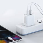 20 W USB Type-C PD -kaksiporttilaturi iPhone 14 15 Fast Chartille EU-Plug