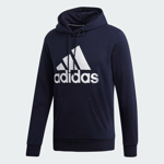 Adidas Hoodie Mens Medium Navy Blue Kangaroo Pocket Lined Badge Of Sport Casual